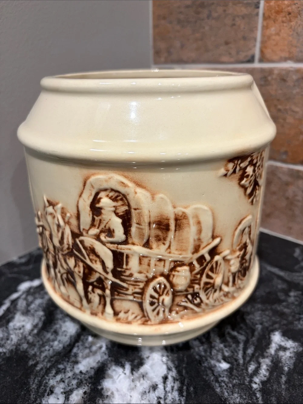 McCoy Frontier Family Cookie Jar 1960's MCM Pottery